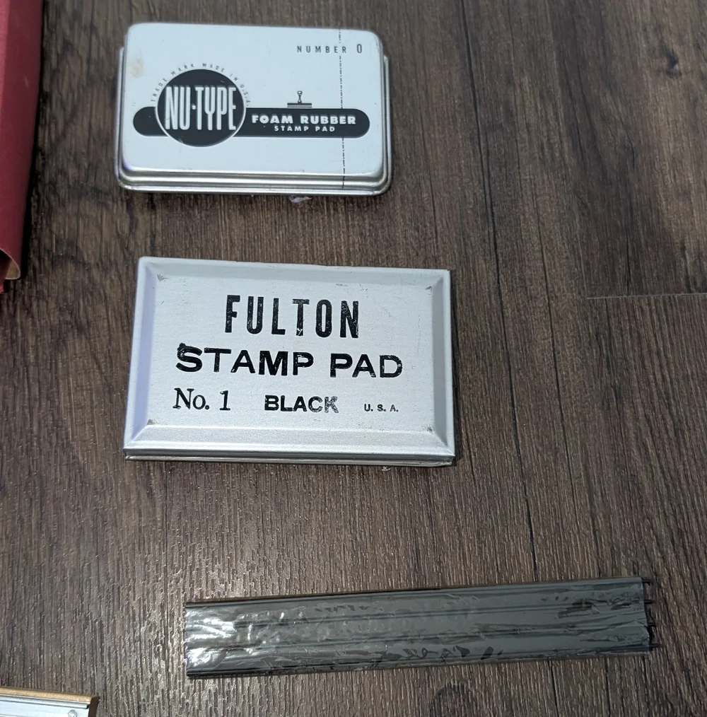 Fulton Rubber Type OUTFIT Stamp Kit & Accessories Vintage